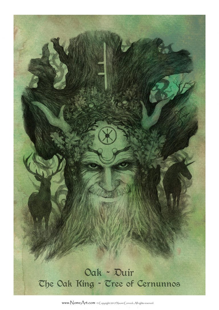 Oak Duir: Cernunnos, The Greenman, The Oak King - Art of Naomi Cornock